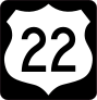 Highway 22 Sign With Black Border Sticker