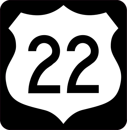 Highway 22 Sign With Black Border Sticker