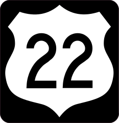 Highway 22 Sign With Black Border Sticker
