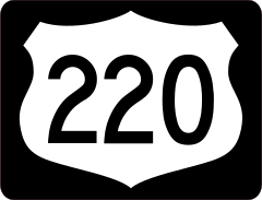 Highway 220 Sign With Black Border Sticker
