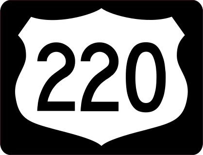 Highway 220 Sign With Black Border Sticker