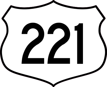 Highway 221 Sign Sticker