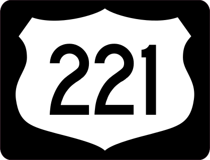 Highway 221 Sign With Black Border Sticker