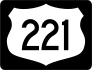 Highway 221 Sign With Black Border Sticker