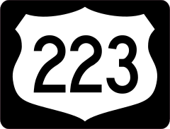 Highway 223 Sign With Black Border Sticker