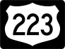 Highway 223 Sign With Black Border Sticker