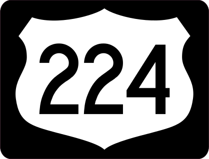 Highway 224 Sign With Black Border Sticker