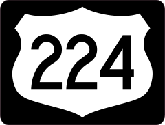 Highway 224 Sign With Black Border Sticker