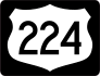 Highway 224 Sign With Black Border Sticker