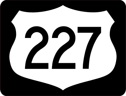 Highway 227 Sign With Black Border Sticker