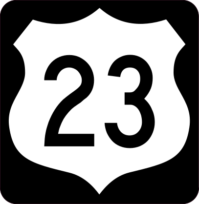 Highway 23 Sign With Black Border Sticker