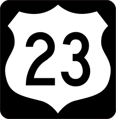 Highway 23 Sign With Black Border Sticker