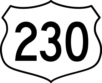 Highway 230 Sign Sticker