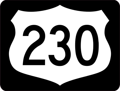 Highway 230 Sign With Black Border Sticker