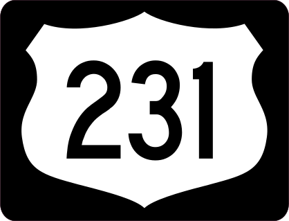 Highway 231 Sign With Black Border Sticker