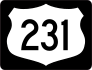 Highway 231 Sign With Black Border Sticker