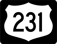Highway 231 Sign With Black Border Sticker