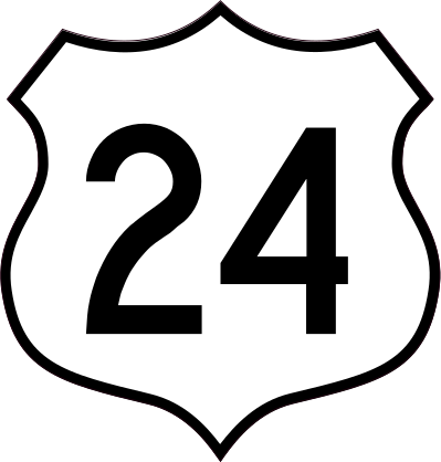 Highway 24 Sign Sticker