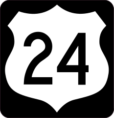 Highway 24 Sign With Black Border Sticker