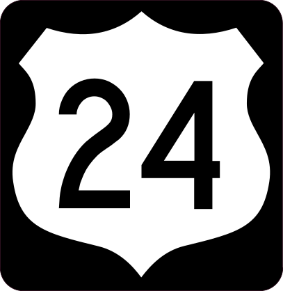 Highway 24 Sign With Black Border Sticker