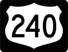 Highway 240 Sign With Black Border Sticker