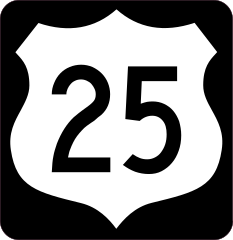 Highway 25 Sign With Black Border Sticker