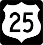 Highway 25 Sign With Black Border Sticker