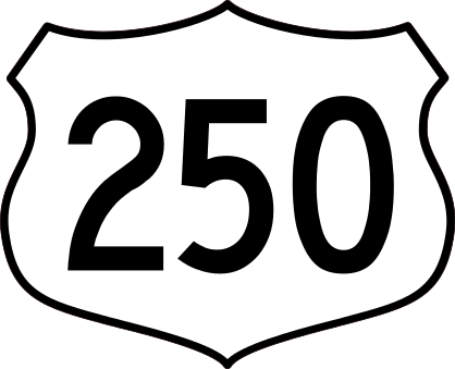 Highway 250 Sign Sticker