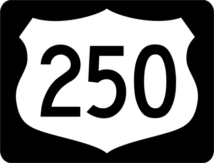 Highway 250 Sign With Black Border Sticker