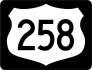 Highway 258 Sign With Black Border Sticker