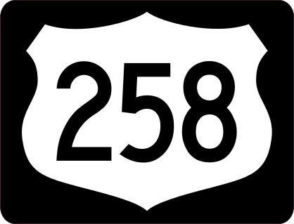 Highway 258 Sign With Black Border Sticker