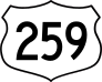 Highway 259 Sign Sticker