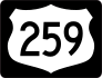 Highway 259 Sign With Black Border Sticker
