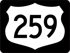 Highway 259 Sign With Black Border Sticker