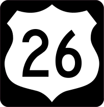 Highway 26 Sign With Black Border Sticker