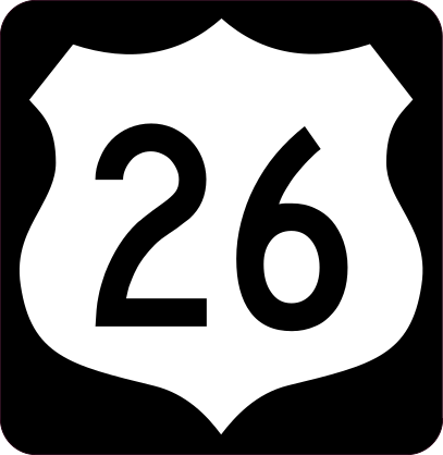 Highway 26 Sign With Black Border Sticker