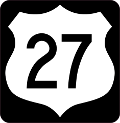 Highway 27 Sign With Black Border Sticker