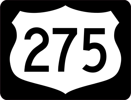 Highway 275 Sign With Black Border Sticker