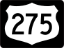 Highway 275 Sign With Black Border Sticker