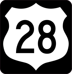 Highway 28 Sign With Black Border Sticker