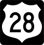 Highway 28 Sign With Black Border Sticker
