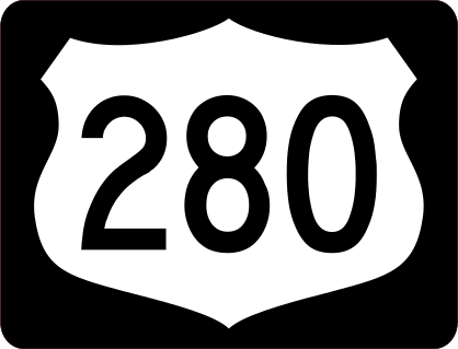 Highway 280 Sign With Black Border Sticker