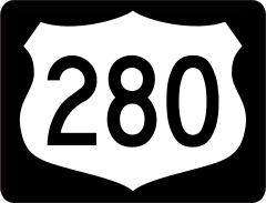 Highway 280 Sign With Black Border Sticker