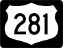 Highway 281 Sign With Black Border Sticker