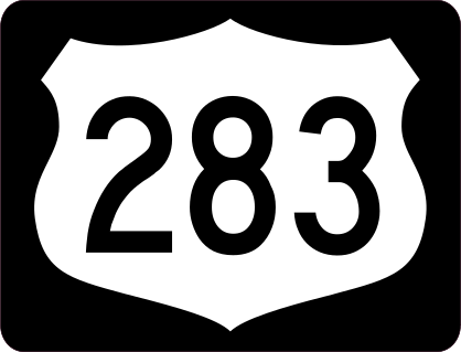 Highway 283 Sign With Black Border Sticker