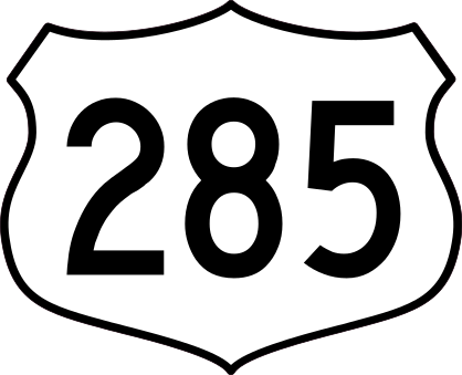 Highway 285 Sign Sticker