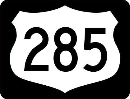 Highway 285 Sign With Black Border Sticker