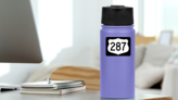 Highway 287 Sign With Black Border Sticker on a Water Bottle (New) example