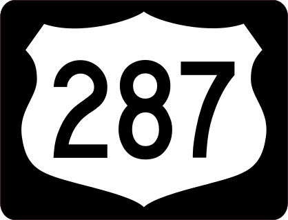 Highway 287 Sign With Black Border Sticker