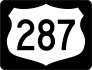 Highway 287 Sign With Black Border Sticker